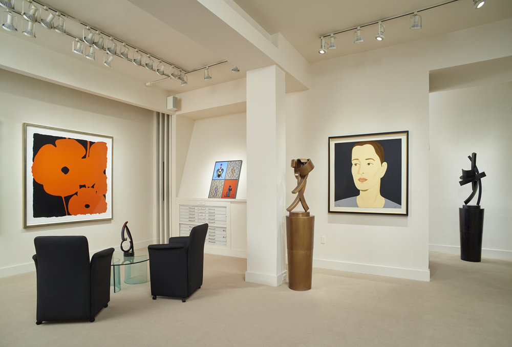 Donald Sultan, Grisha Bruskin, Alex Katz and Guy Dill installation at Meyerovich Gallery