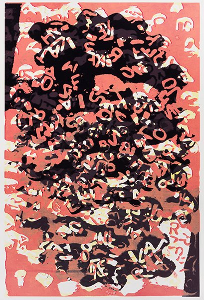 Matt Keegan Alphabet Soup (Blocked #2), 2016 Monoprint