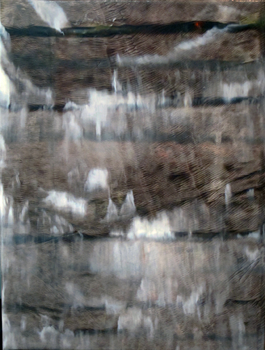 acrylic on polyethylene films on stretcher bars, 12″ x 9″, 2016