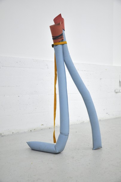 May Wilson, Knelt, Vinyl, concrete, industrial felt, steel, 2017