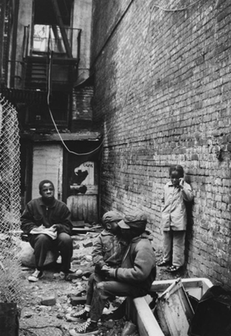 Gordon Parks, Fontenelle Children Outside Their Harlem Tenement Harlem, New York, 1967, gelatin silver print, 24x20". Courtesy of The Gordon Parks Foundation ©The Gordon Parks Foundation