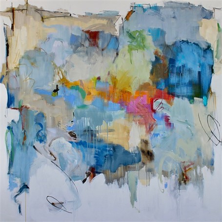 Mixed media on canvas, 60 x 60 inches