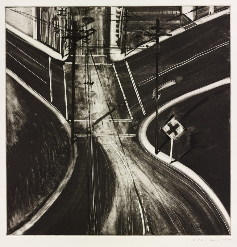 Untitled (Intersection), 1977, monotype, 17 3/4 x 17 1/2 in. [image]; 29 3/4 x 21 7/8 in.[sheet]