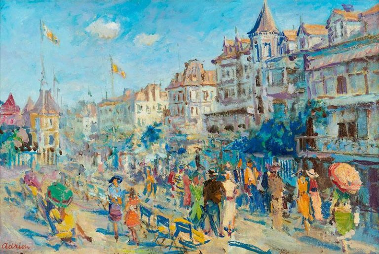 Lucien Adrion (French, 1889 - 1953) Trouville, Normandy Signed, c. 1935 Oil on canvas