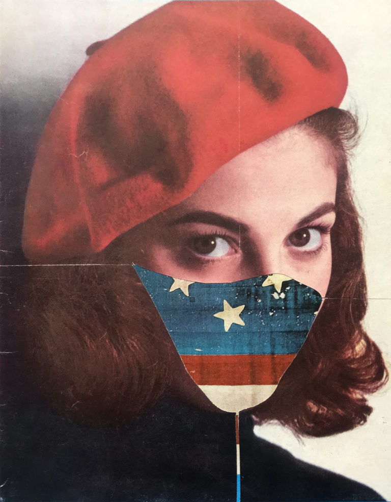 2020, collage, 12 ¾ x 8 ½ inches