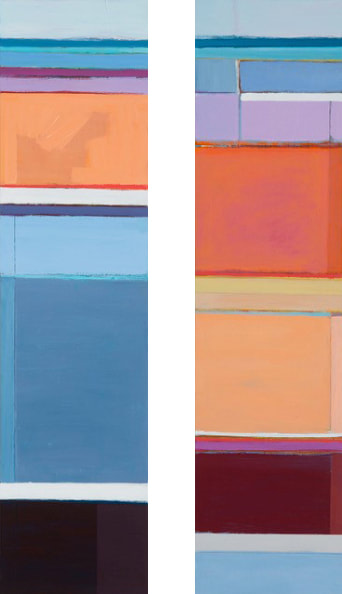 Kate Zimmer - Sand and the Sea I &ll (Diptych), 12x48 in