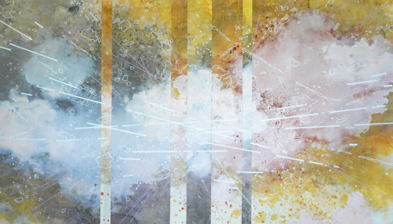 Lisa Kairos-Cusp Of Dawn_2022-Acrylic on paper mounted to wood panel-48x84