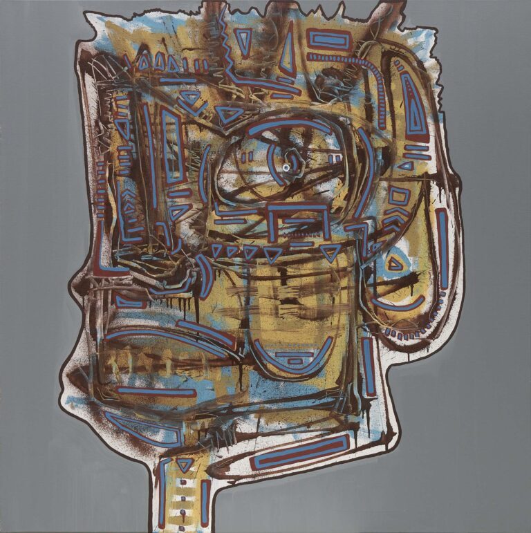 Chaves Smith, 'Grey Yellow', Mixed media on canvas, 48 x 48x 2 in.