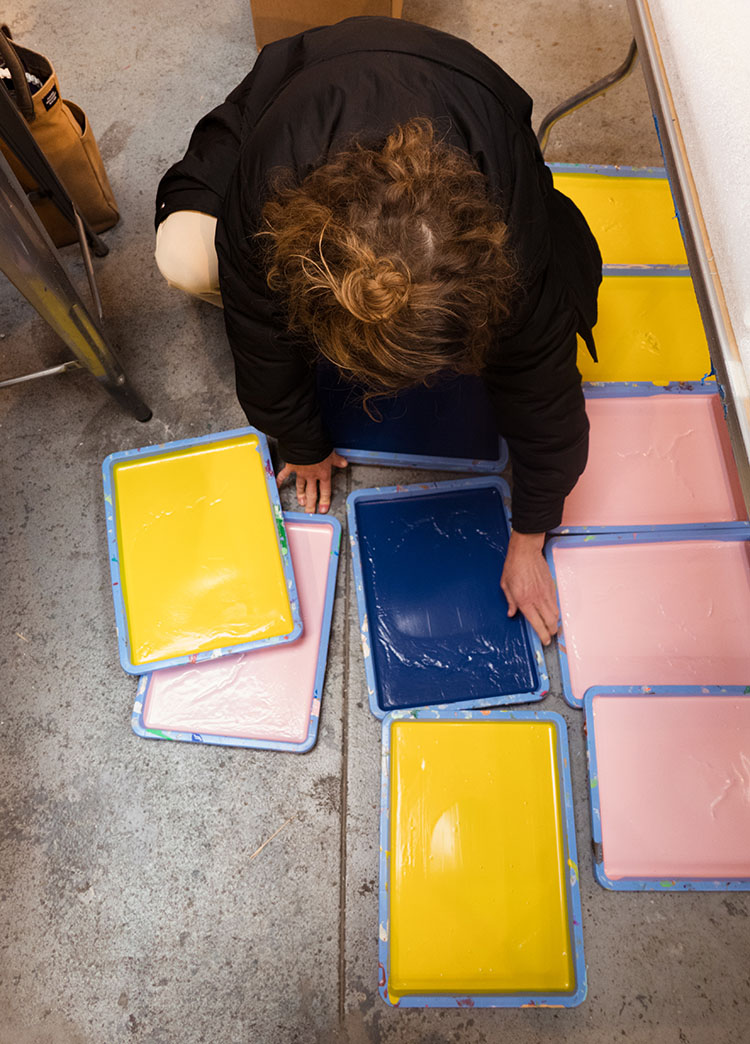 Rosenberg working during her residency at Local Language.