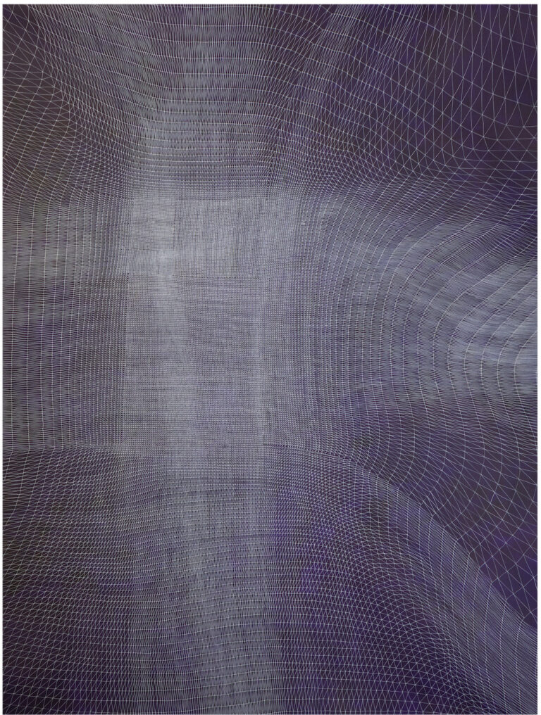 Sam Messenger, Veil for Belladonna, 2022, ink and acrylic on linen, 78 5/8 x 59 inches