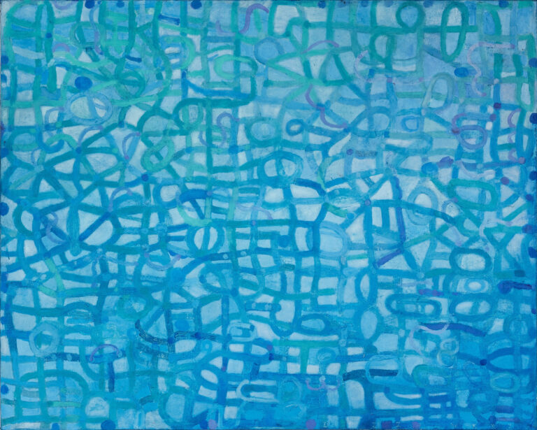 John Belingheri, Puzzler, oil and mixed media on canvas - framed, 53 x 66 inches