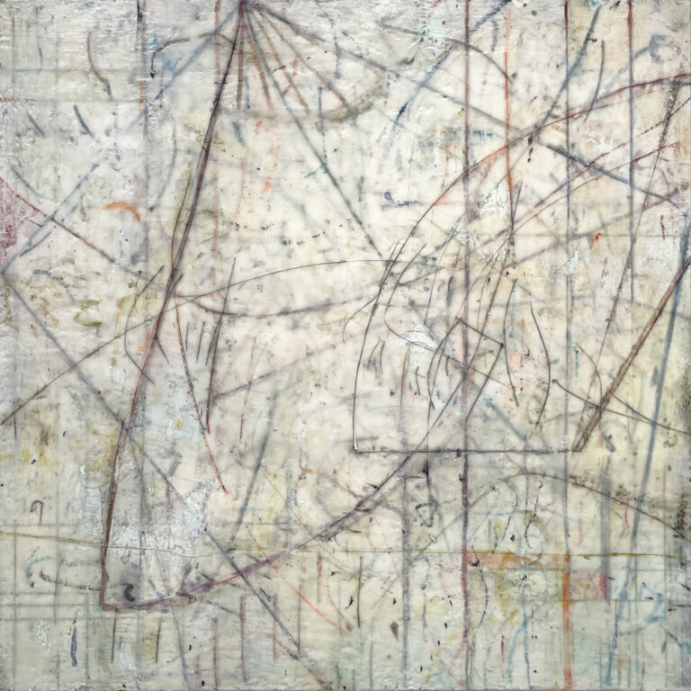 Mark Perlman, Fanfare, 2023, encaustic on panel, 48 x 48 inches