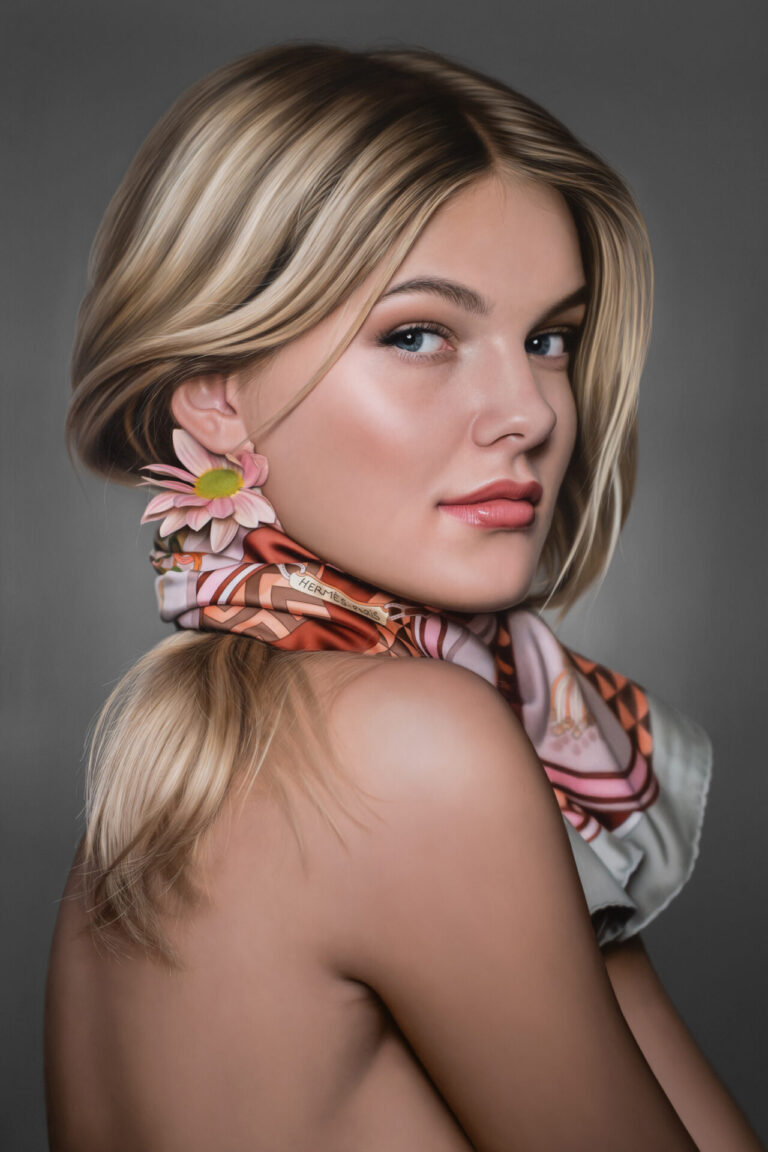 Anna Halldin-Maule, Tusensköna, 2024, oil on linen, 72 x 48 inches