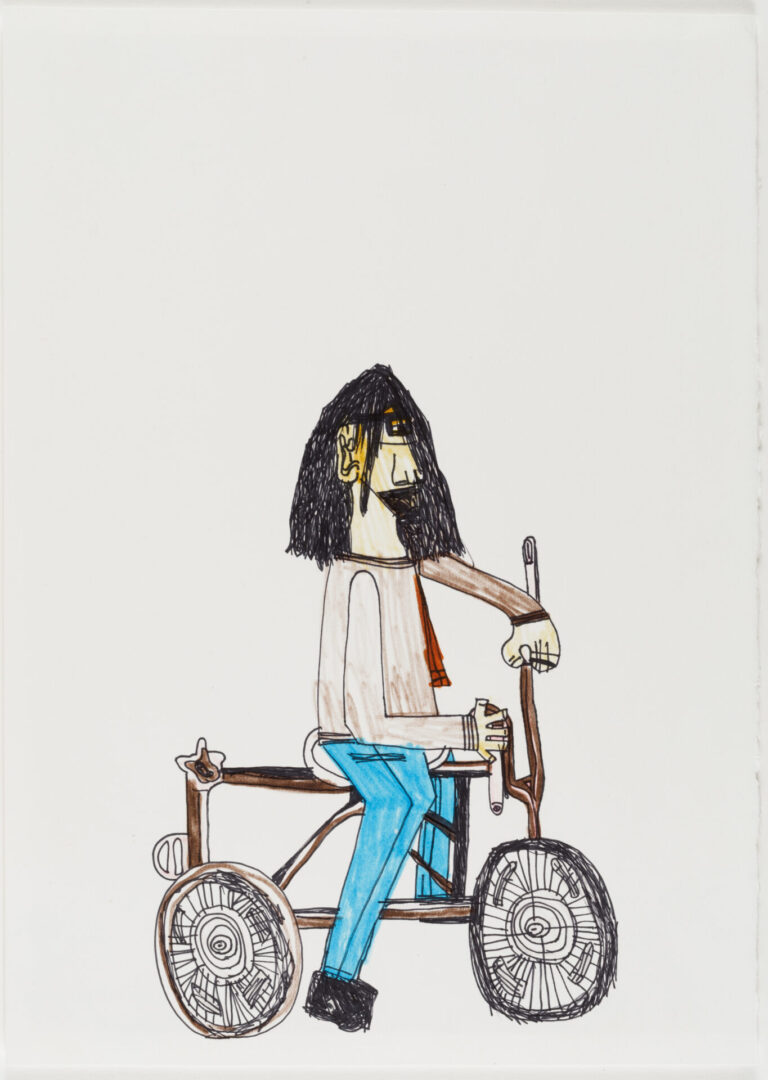 Victor on Bicycle by Kate Thompson, 2017
marker on paper
15.50 x 11 in