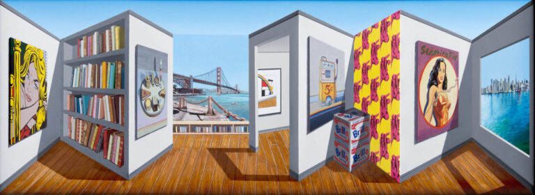 Patrick Hughes, The Golden Gate, oil on board construction