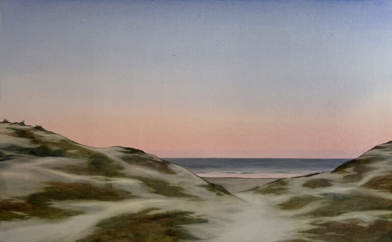 David Muller Solitude, 2024 Watercolor on Arches Cold Press Paper on Wood Panel 27 x 42 in