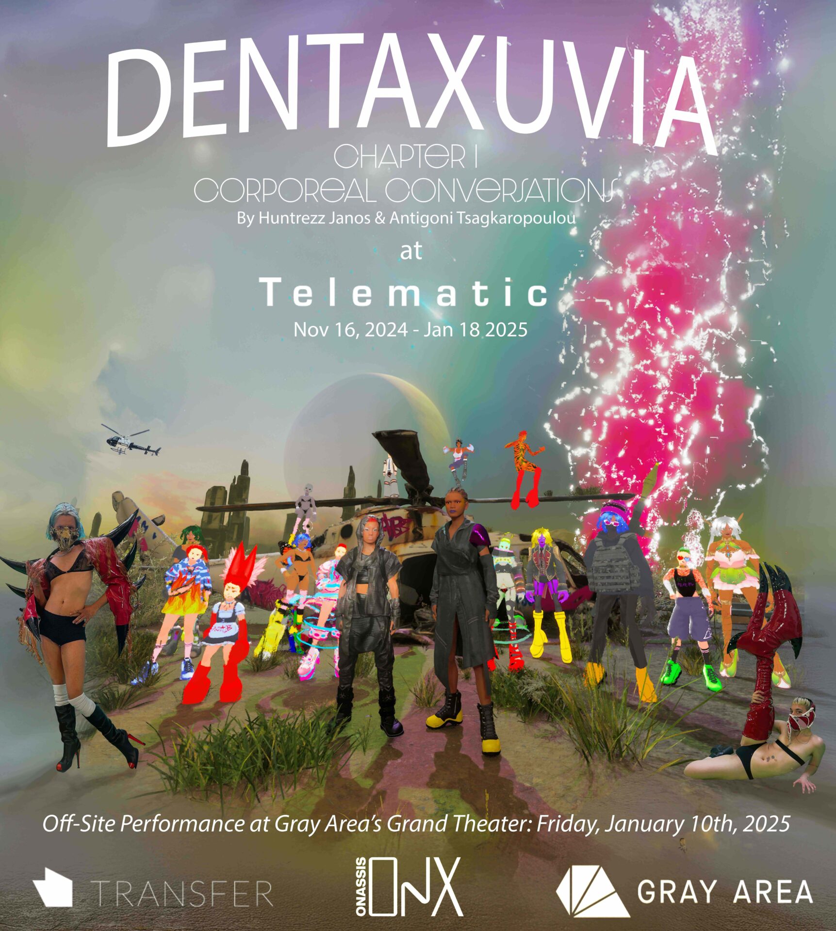 DENTAXUVIA / AR, Performance, Sculpture, Poetry, and Video Games / Antigoni Tsagkaropoulou and Huntrezz Janos