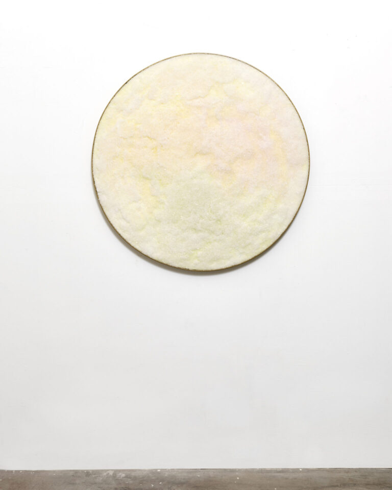 Rachelle Reichert, Bay Color, 2024, San Francisco Bay Salt, pigment, mixed media on panel, 36 x 36 in.