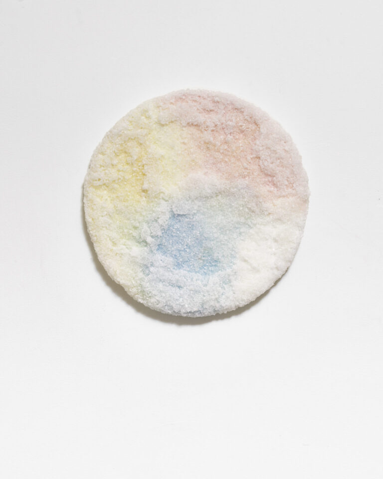 Rachelle Reichert, Small Bay Color, 2024, San Francisco Bay Salt, pigment, mixed media on panel, 15 x 15 in.