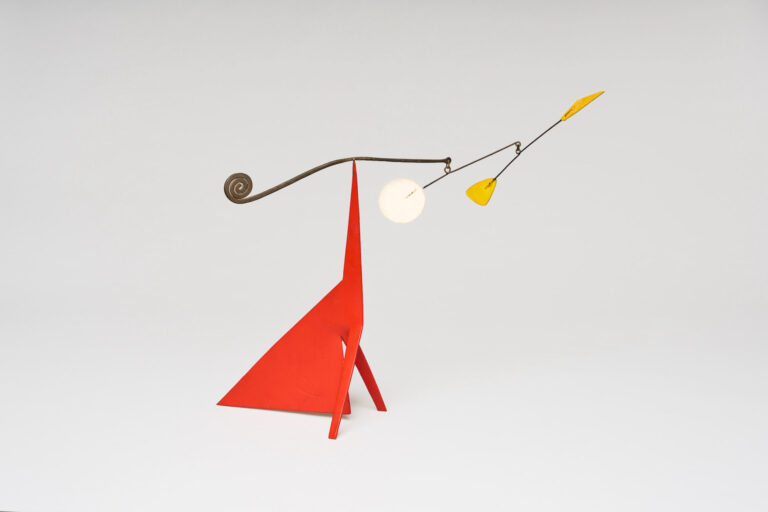 Alexander Calder, Untitled (Standing Mobile), 1960, sheet metal, brass, wire, and paint, 13 1/4 x 18 x 4 inches