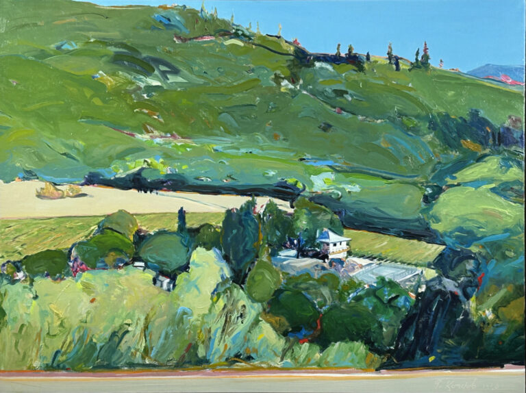 KON25020 Napa Valley Home 38x50 inches Oil on Canvas